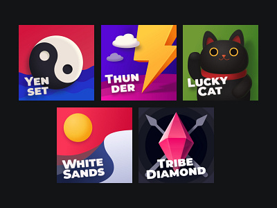 TM Lagoon • All covers cat cloud cover desert diamond game gem illustration lagoon lightning maneki music poster sky song soundtrack sun thunder trackmania yinyang