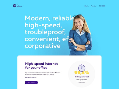 Key Telecom • Office blue button clean clock design desktop header icon illustration logo purple time ui uptime