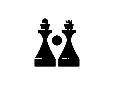 Chess point logo chess king marker negative space negative space negative space logo negativespace pin point queen