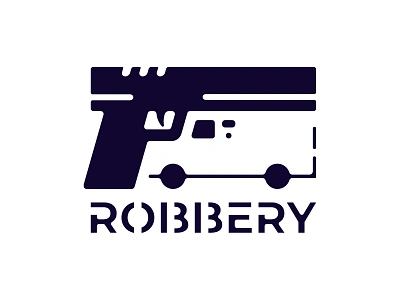 Robbery Logo collector gun logo logodaily logotype negative space negative space logo negativespace robbery van