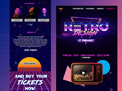 Retro design convention 80s 80s style design groove neon neonoir ui user interface user interface design webdesign webdesigner website
