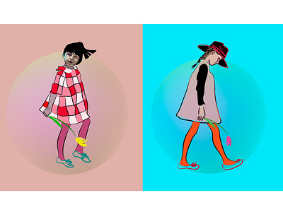 vector illustration girls