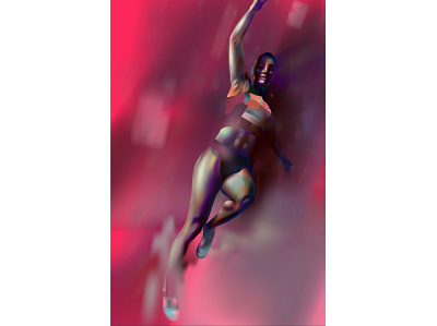pur12 atlet branding design illustration light long jump neon neon light realistic sport vector