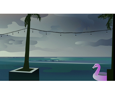 flamingo2 artificial beach design illustration nature ocean pandemic pool quarantine resort sea summer toy vector