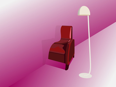 креслорозовый architecture armchair color fun furniture illustration interior light neon neon light vector