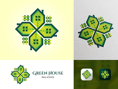 Ambigram Green House Logo branding graphic design logo