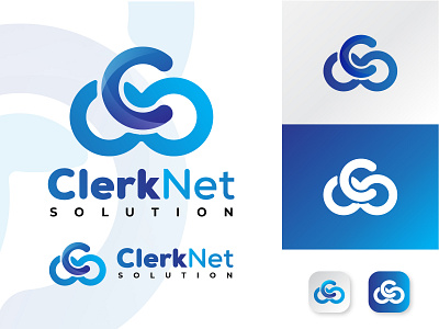 ClerkNet Solution Logo bigdata branding cloud computing data design graphic design icon illustration logo security vector