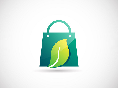 GreenStore Logo bag branding graphic design green greenleaf leaf leaves logo market natural nature shop shopping store