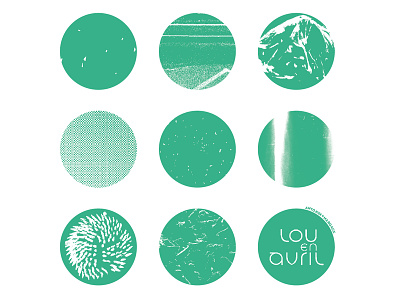 Lou en avril circles green screenprint textures