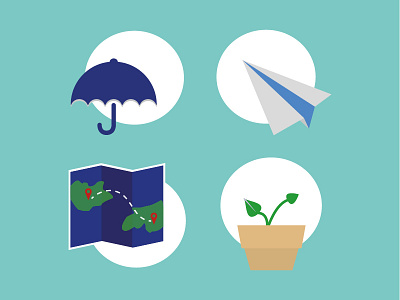 SSIO pictograms flatdesign map pictogram plane plant ssio umbrella