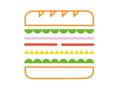 Sandwich cheese graphic design green ham salad sandwich tomato