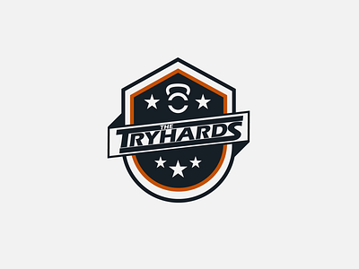 Tryhards badge crossfit design emblem flat illustration logo portfolio sports vector