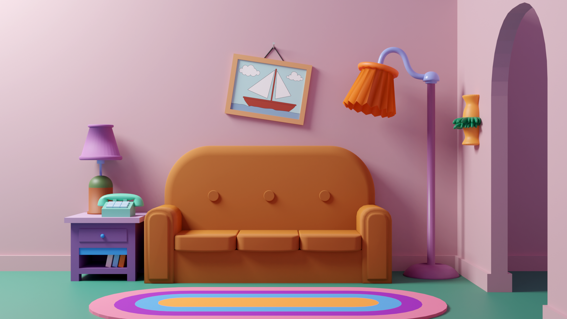 Simpsons living room by Algirdas Jasaitis on Dribbble