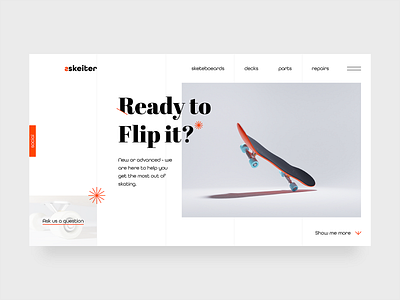 Skate shop concept 3d blender clean concept modern render skate webdesign website
