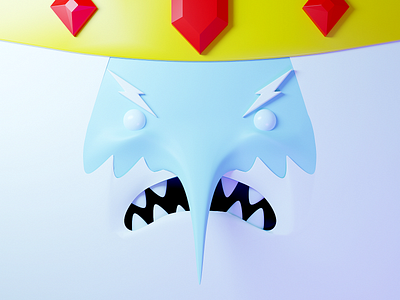 Ice King - Adventure time 3d adventure time angry blender cartoon cold crown face ice ice king illustration king villain
