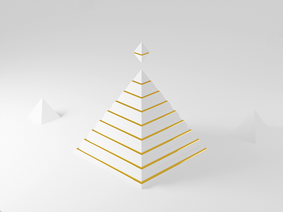 The Pyramid 3d abstract blender clay clean crypto ether ethereum gold illustration minimalist modern pyramid white