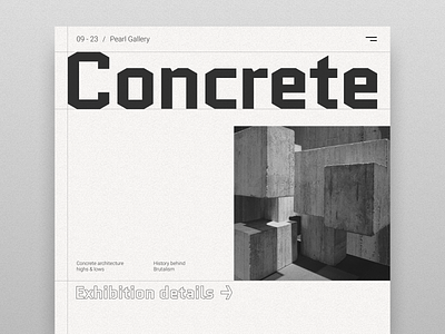 Exploration architecture brutalism concrete exhibition grey heavy minimalism style ui website
