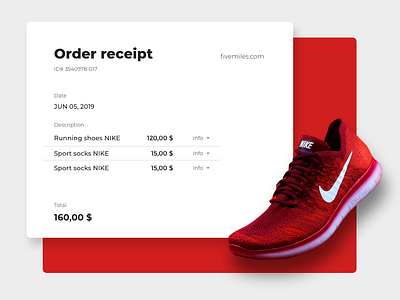 Email receipt - Daily UI 17 cart daily daily 100 challenge dailyui email nike order receipt red running shoe sneakers sport