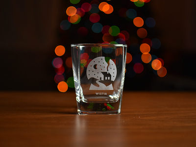 Winter Glass etching glassware holiday