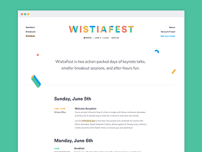 WistiaFest site conference schedule wistia wistiafest