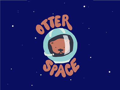 Otter Space illustration otter pun space