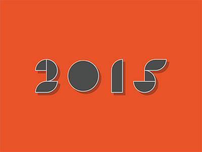 2015 2015 experimental numbers numerals orange outline