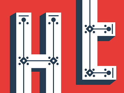 Workin' On Some Type blue decorative display drop shadow letterform red type vector white