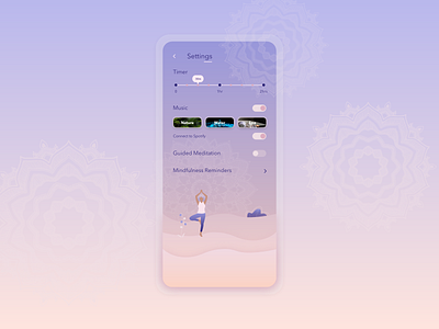 Daily UI. 007 - Settings adobexd app concept dailyui design illustration meditate meditation meditation app ui user experience user interface user interface design ux visual design