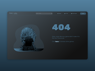 Daily UI. 008 - 404 Page 404 404 page adobexd concept dailyui design error game of thrones gameofthrones games illustration ui user experience user interface user interface design ux