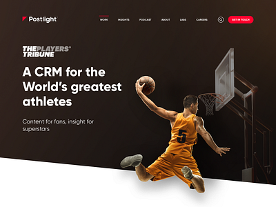The Player's Tribune basketball hero hoop slam dunk ui design web design