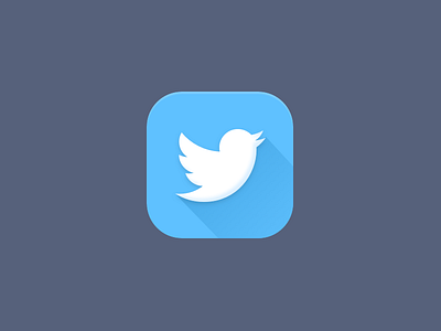 iOS7 Flat(ish) Twitter Icon bird design flat icon ios7 twitter