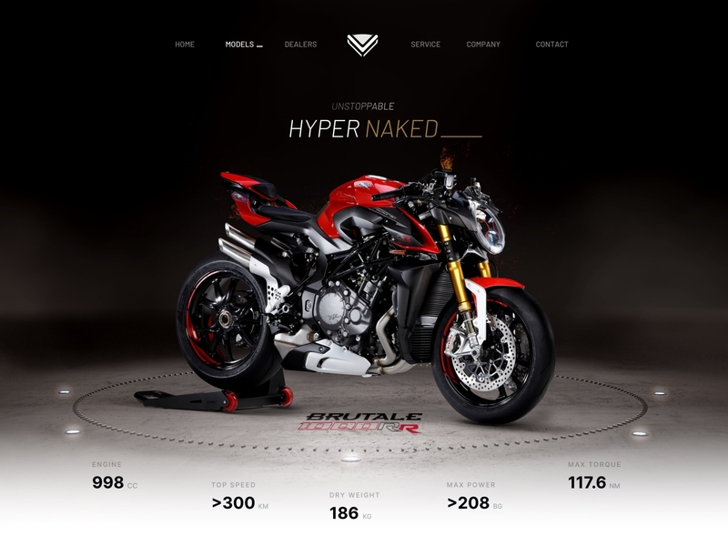 Model page for MV Agusta brutale motorbike motorcycles mv agusta ui ui design web design wordpress