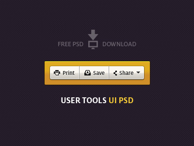 User Tools UI PSD free print psd save share ui user tools
