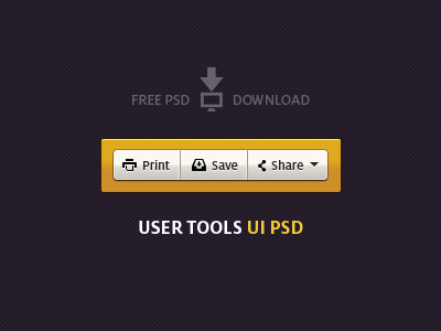 User Tools UI PSD free print psd save share ui user tools