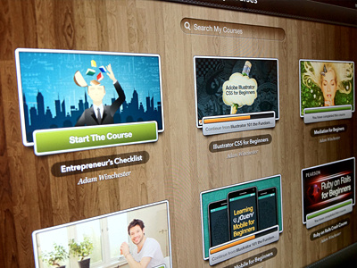 My Courses, iPad Revisited course progress bar thumbnail udemy wood texture