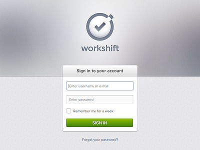 Login form login password project management sign in tasks username web app workshift