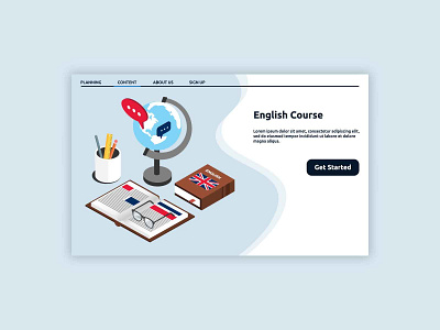 English Course 3d course education english graphic graphicdesign illustration isometric learning vector