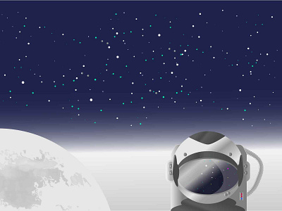 Staring Horizon Earth astronaut design galaxy gradient graphic illustration moon space spaceman vector