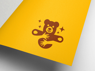 Magic Bear Logo Design bear bear logo brand branding brown happy logo logo design logodesign magic magical paws smile stars yellow