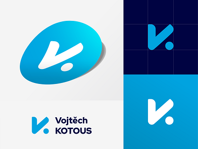 VK Logo Design blue brand branding circle gradient initials k logo logo design logos v vector vk vk logo webdesigner