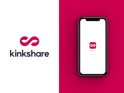 KINKSHARE LOGO 8 app application brand branding gradient infinite kink kink logo logo logo design logotype phone app s share share logo simple space symbol white