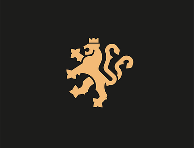HERALDIC LION LOGO brand branding clothing line czech lion design golden heraldic lion lion logo lions logo logo design logodesign logotype simple