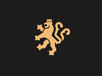 HERALDIC LION LOGO brand branding clothing line czech lion design golden heraldic lion lion logo lions logo logo design logodesign logotype simple