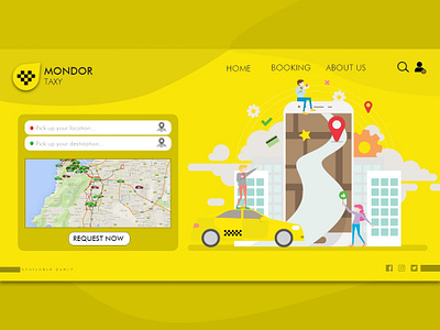 Mondor Taxy Booking landing ui ux website