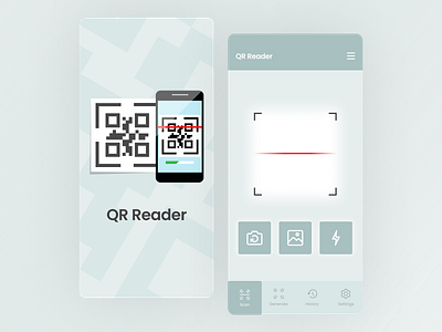 QR Reader app code concept design graphic qr reader scanner ui ux