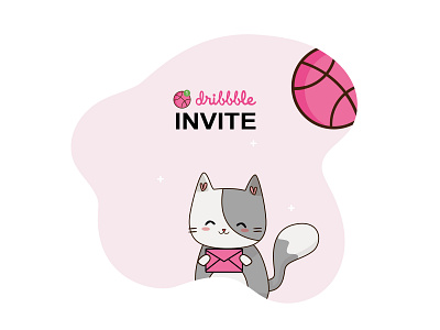 1 Dribbble Invite illustration invite minimal vector