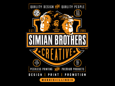 Simian Brothers Biker Poster branding design flinging creativity illustration logo monkeys poster poster art print promotion self promotion simian brothers vector