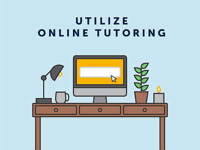 Online Tutoring classes computer desk desk layout icon design icondesign icons online plant school tutoring