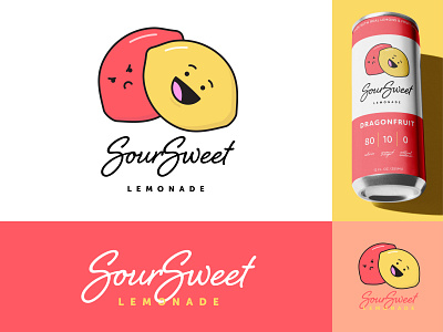 SourSweet Lemonade branding branding design bright colorful design drinks illustration lemonade logo logodesign product branding product design sour sweet