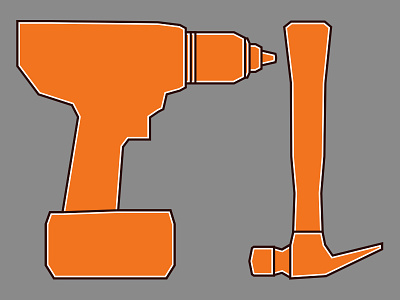 WIP Contracting Logo branding drill flat hammer logo